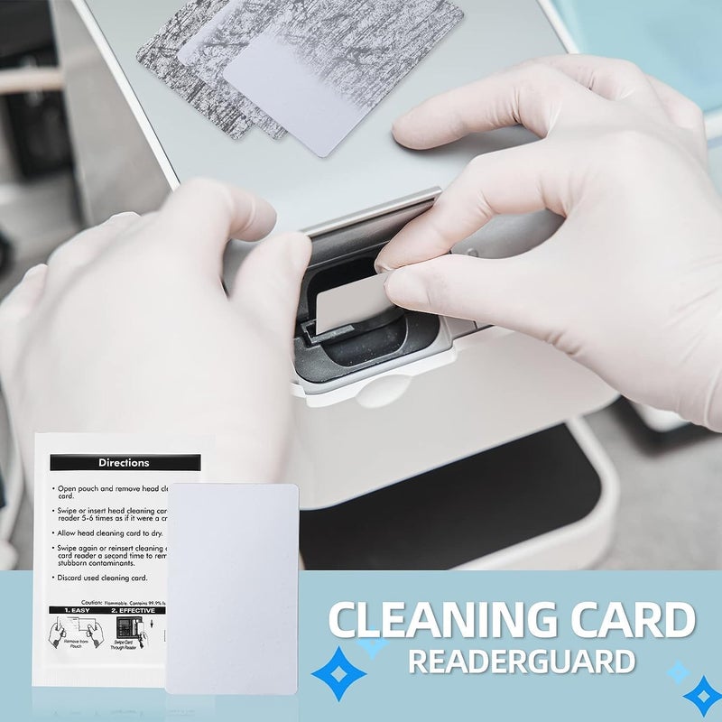 BIHYM Card Reader Cleaning Cards - Dual Side Credit Card Reader Cleaner, CR80 Card Reader Cleaner POS Swipe Terminal Cleaning Cards (80PCS) - Image 3